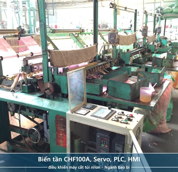 Công ty Tự động hóa Hoàng Gia HGA cung cấp Biến tần INVT CHF100A điều khiển máy cắt túi nilon - Ngành Bao bì