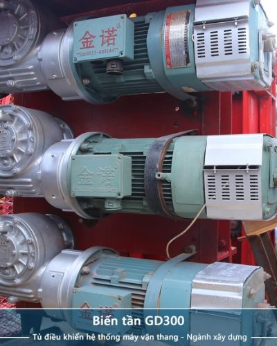Công ty Tự động hóa Hoàng Gia HGA cung cấp tủ điện biến tần GD300 điều khiển máy vận thang - Ngành Xây Dựng