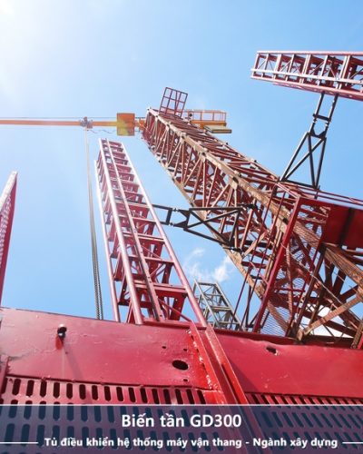 Công ty Tự động hóa Hoàng Gia HGA cung cấp tủ điện biến tần GD300 điều khiển máy vận thang - Ngành Xây Dựng