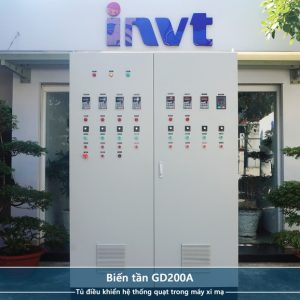 Công ty Tự động hóa Hoàng Gia HGA cung cấp tủ điện biến tần GD200A điều khiển hệ thống quạt trong máy xi mạ