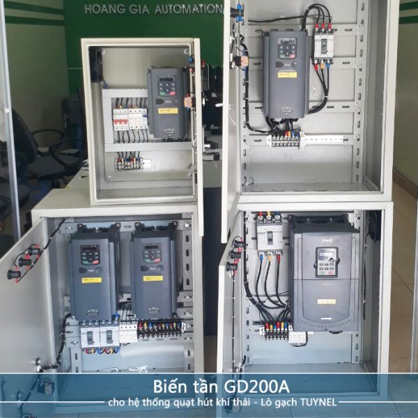 Công ty Tự động hóa Hoàng Gia HGA cung cấp tủ điện biến tần GD200A điều khiển hệ thống quạt hút khí thải trong Lò gạch Tuynel