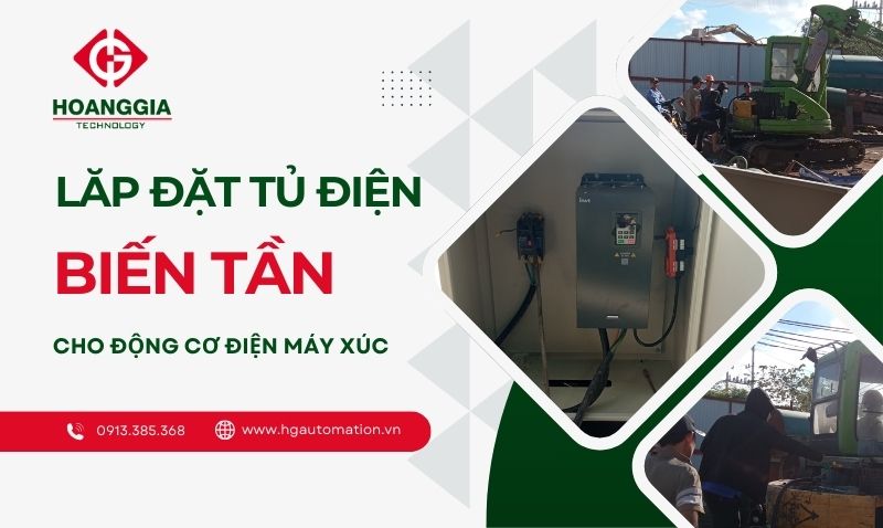 Lắp đặt biến tần GD200A cho máy xúc chạy động cơ điện 