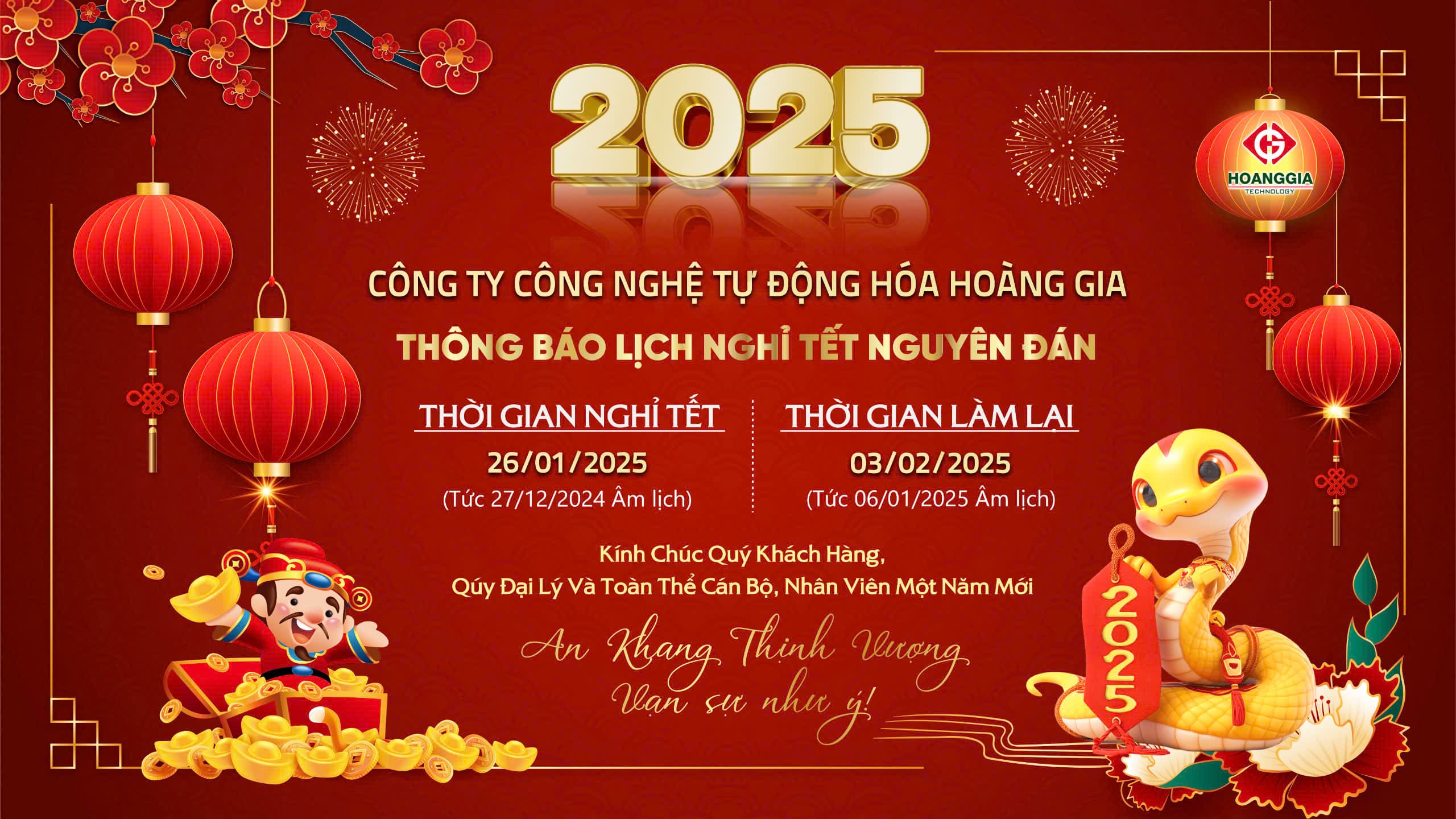 thông báo lịch nghỉ tết nguyên đán 2025