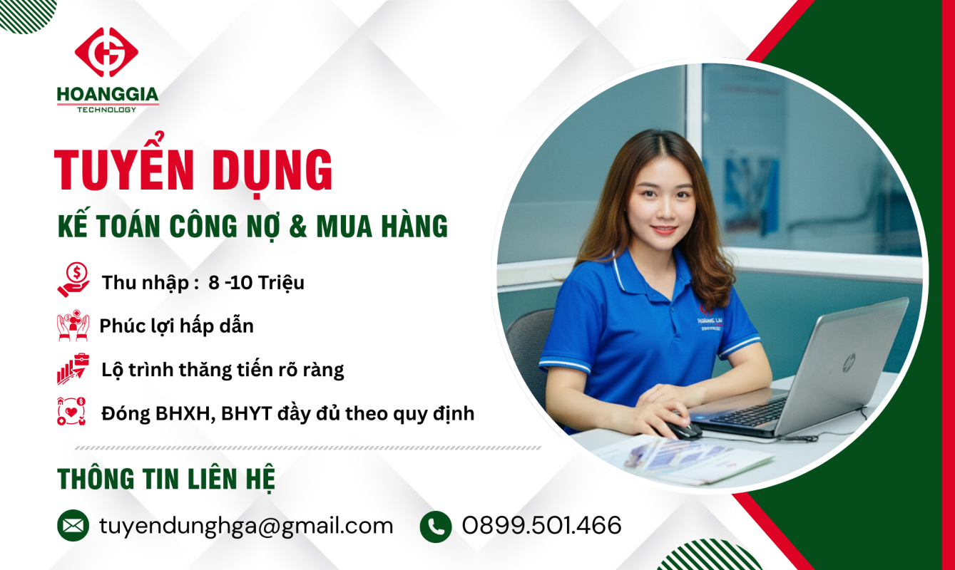 Tuyển dụng nhân viên kế toán công nợ & mua hàng 