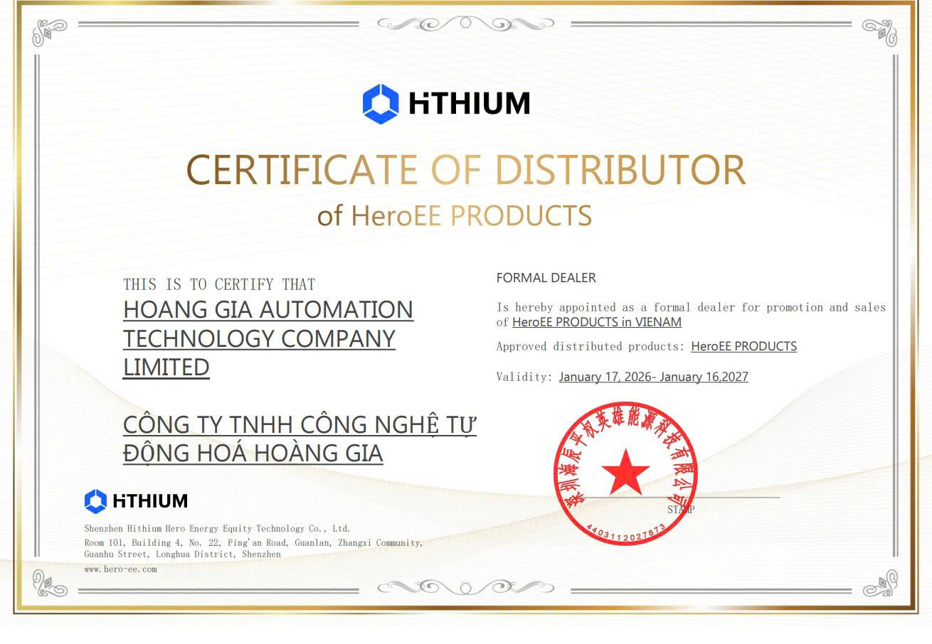 Hoàng Gia Automation chính thức trở thành nhà phân phối sản phẩm HeroEE của Hithium tại Việt Nam
