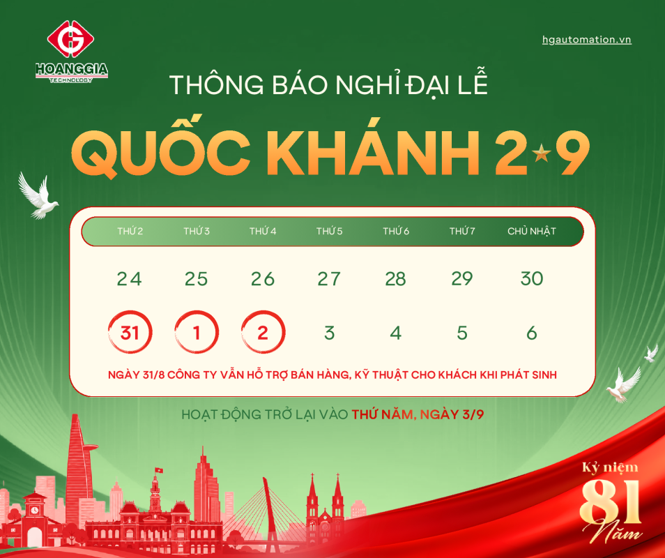 HOÀNG GIA THÔNG BÁO LỊCH NGHỈ LỄ QUỐC KHÁNH 2/9/2026 